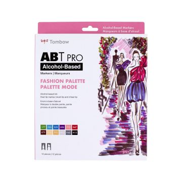 ABT PRO Alcohol-Based Art Markers, Fashion Palette, 12-Pack