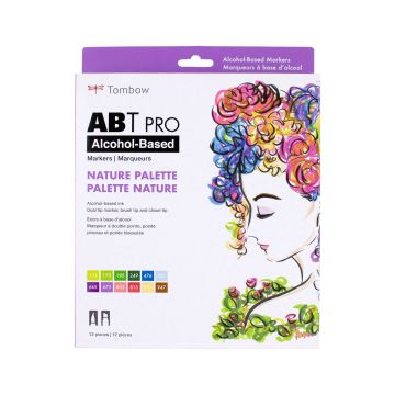ABT PRO Alcohol-Based Art Markers, Nature Palette, 12-Pack