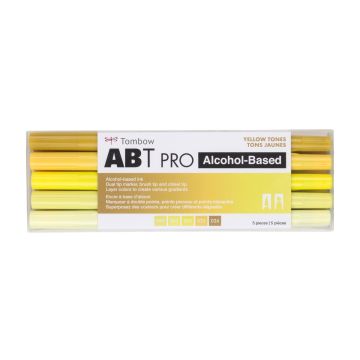 ABT PRO Alcohol-Based Art Markers, Yellow Tones, 5-Pack - 56967