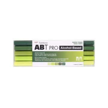 ABT PRO Alcohol Based Art Markers, Green Tones, 5-Pack - 56971