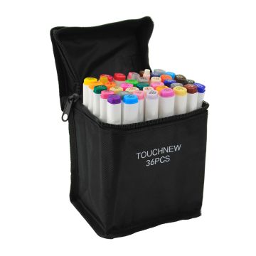 TouchFive Markers 36 Colors Broad Fine Sketch Pen White case
