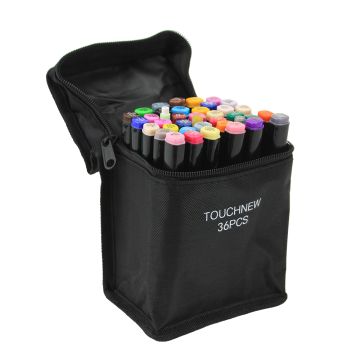 TouchFive Markers 36 Colors Broad Fine Sketch Pen Black case