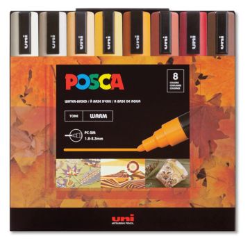 Posca Paint Marker Set PC-5M 8 Warm Tones