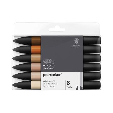 Winsor & Newton ProMarker - Set of 6 - Skin Tones - Set 2