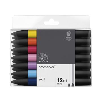 Winsor & Newton ProMarker Set, 12 Count, Essential Colors #1