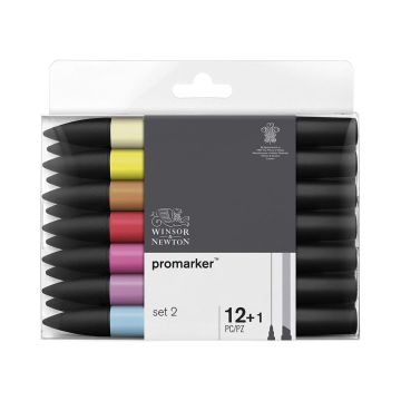Winsor & Newton ProMarker Set, 12 Count, Essential Colors #2