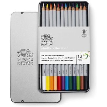 Winsor & Newton Studio Collection Watercolour Pencil Sets,12-Color Set