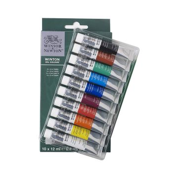 Winsor & Newton Winton Oil Color Paint Set, 10x12ml