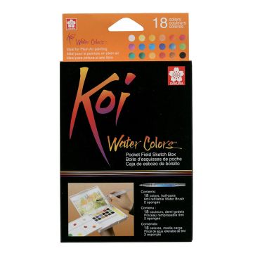 Koi Watercolor Sketchbox 18 Colors Sakura - XNCW-18N