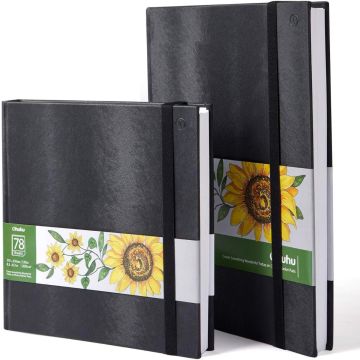 Ohuhu Art Sketchbooks, Dual-Pack, 8.3"x8.3" & 8.3"x11.7" |120LB/200GSM | 78 Sheets Each