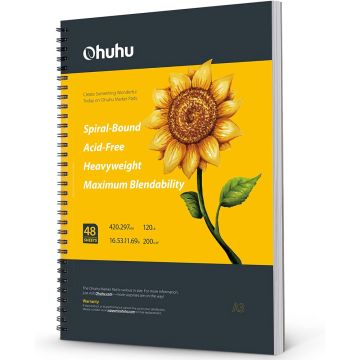 Ohuhu XL A3 Sketchbook, 16.5"Ã—11.7", 120LB/200GSM, 48 Sheets