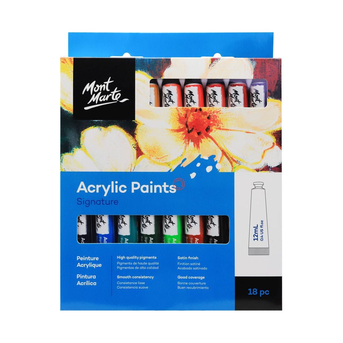 Mont Marte Acrylic Paints 18pc x 12ml